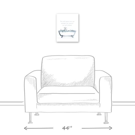 Bathtub Escape 11" x 14" Canvas Wall Art